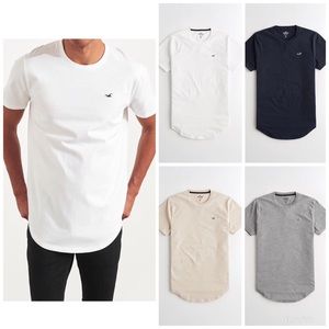 Hollister Curved Hem T-Shirt Longline 4 Pack